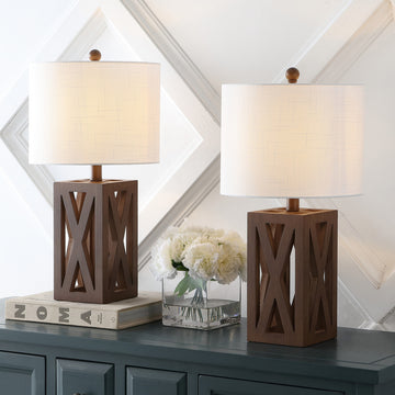 Stewart 21.5" Wood LED Table Lamp - JONATHAN Y